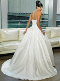 ELEGANT TAFFETA SWEETHEART CORSET BODICE BALLROOM BRIDAL DEB GOWN WITH LACE UP BACK (MS108)