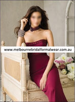 ELEGANT DEEP PINK  BRIDESMAID PARTY FORMAL DRESS WITH RUCHING (LR054)