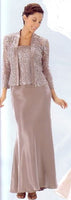 ELEGANT PINK MOTHERS EVENING PARTY DRESS WITH LACE JACKET (MB008)