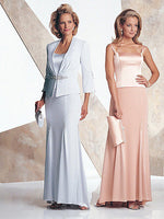 ELEGANT MERMAID SILK MOTHERS EVENING PARTY DRESS WITH JACKET (MB012)