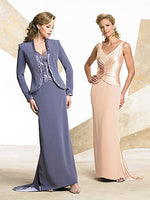 ELEGANT MOTHERS EVENING PARTY DRESS WITH JACKET & TRAIN (MB016)