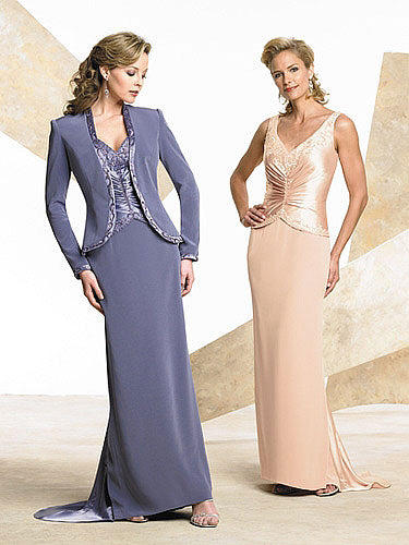 ELEGANT MOTHERS EVENING PARTY DRESS WITH JACKET & TRAIN (MB016)