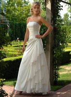 ELEGANT DEB BALL DRESS WITH PEARLS AND  SIDE RUCHING (MS077)