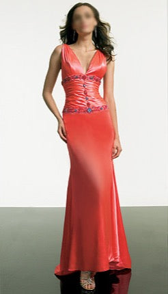 ELEGANT SILK GRECIAN STYLE EVENING PARTY DRESS (PM022)