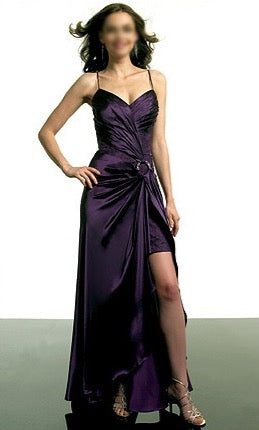 ELEGANT ROYAL PURPLE SEXY EVENING PARTY DRESS WITH SPLIT (PM025)