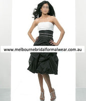 ELEGANT BLACK & WHITE TAFFETA BUBBLE COCKTAIL PARTY DRESS (PM078)