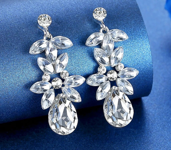 Crystal Bridal Wedding Earrings - Drop