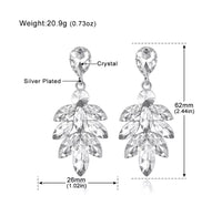 Crystal Bridal Wedding Earrings - Leaf