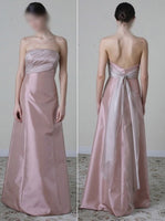 ELEGANT PEACH-PINK TAFFETA EVENING  PARTY DRESS (WL004)